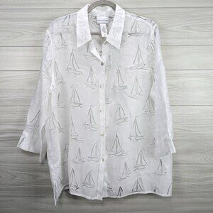 Sailboats Button-Front Shirt